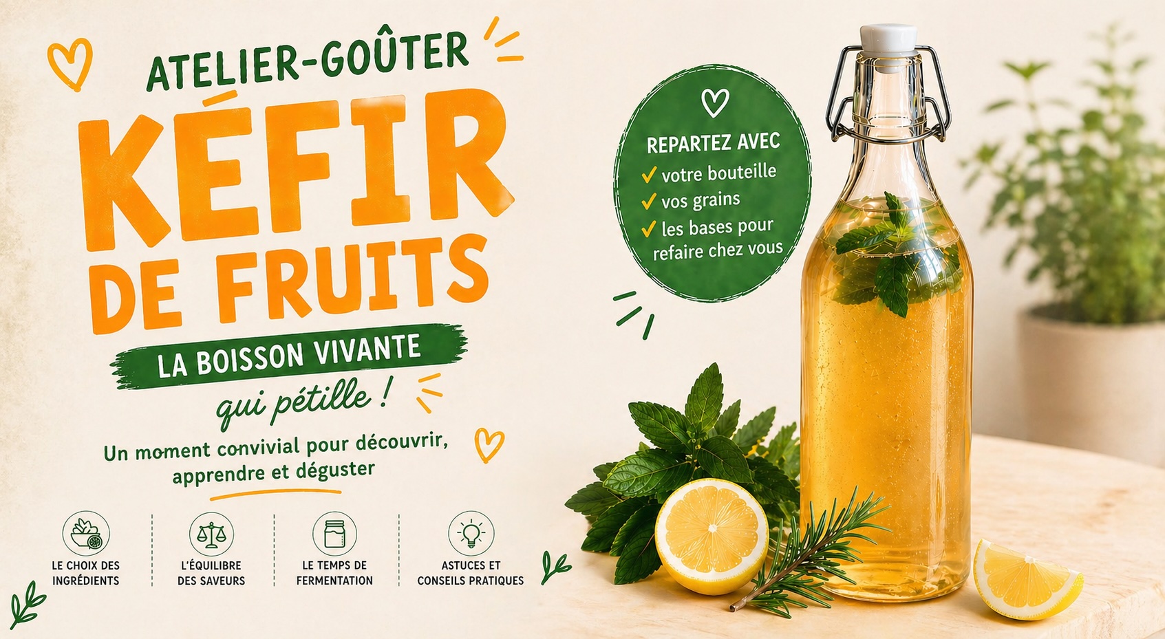 Kefir de fruits : recette, bienfaits et atelier à Marseille pour apprendre à le faire