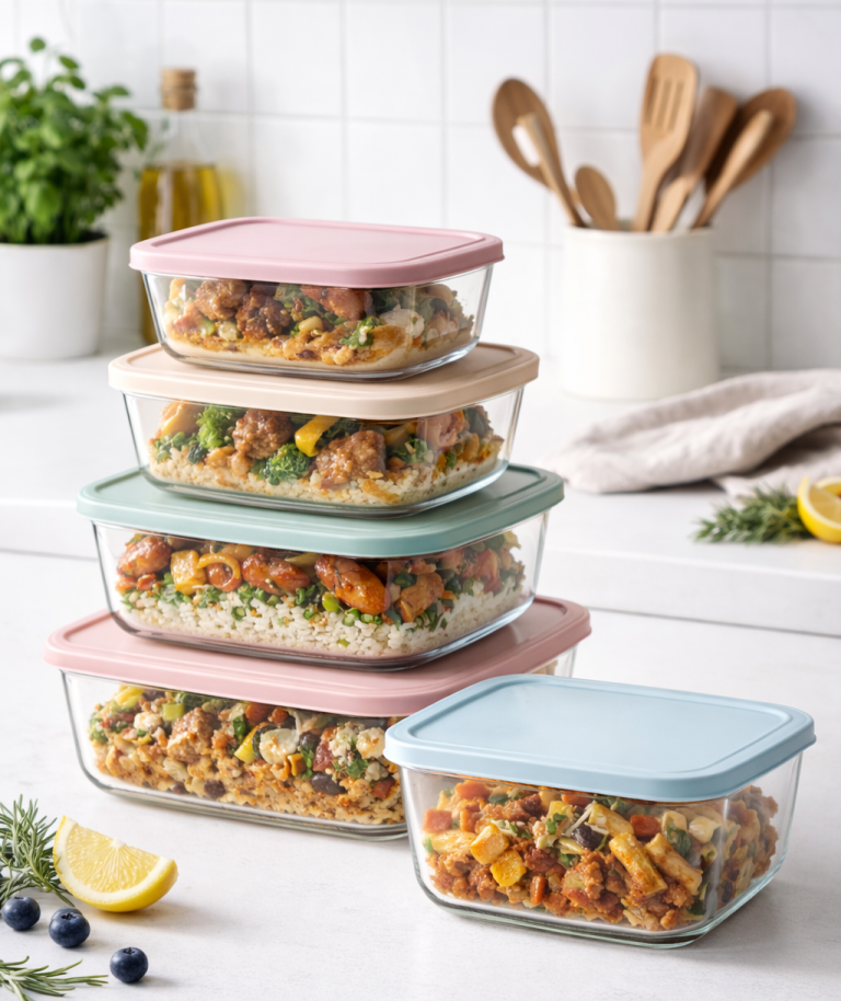 photo montrant les plats préparés pour la semaine : batch cooking